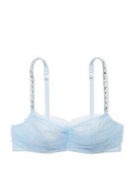 NEW Victoria’s Secret Twinkle Cameo Strap Glitter Tulle Unlined Bra 34523